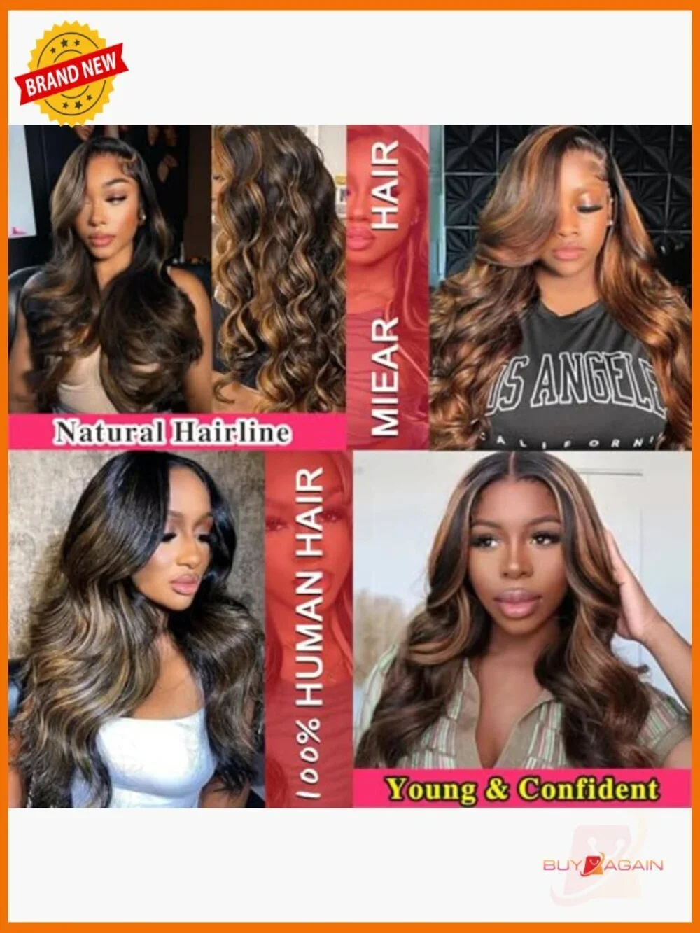 13x6 Ombre Body Wave Lace Front Wig 180% Density HD Transparent Lace Human Hair